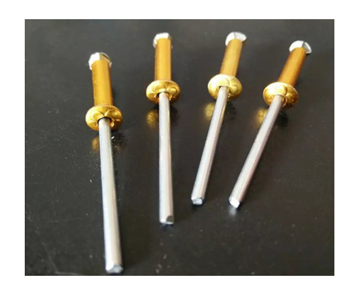 半圆头金黄色拉花铆钉